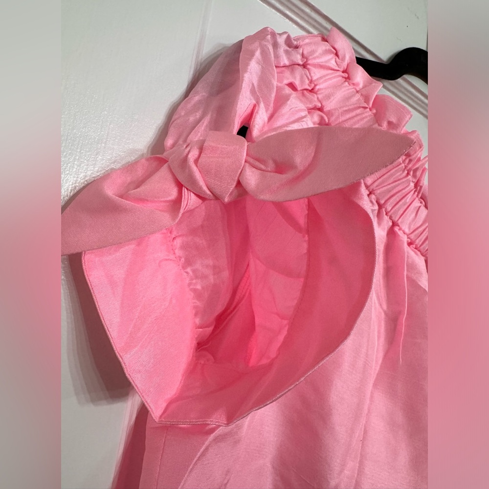Jcrew pink off the shoulder silk blouse size 10 - Picture 2 of 6